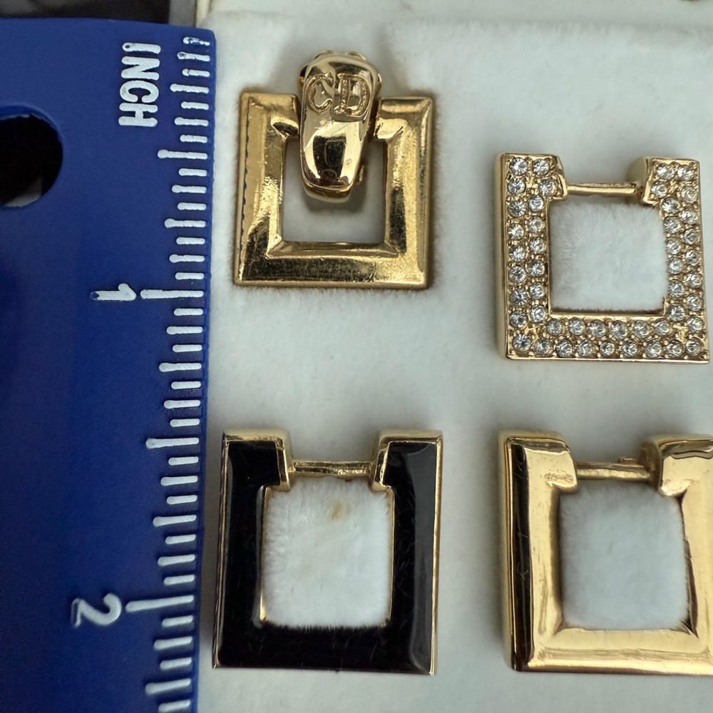 LOT 1602 18K gold plated Christian Dior vintage set of earrings - Picture 7 of 7
